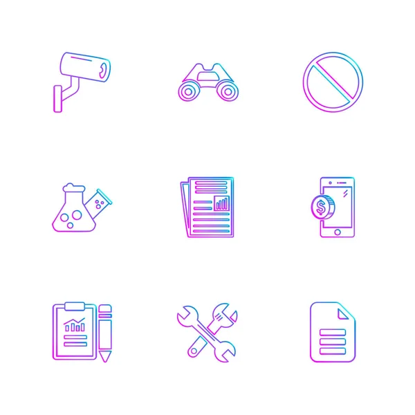 Colección Vectorial Iconos Diseño Plano Creativo Negocios — Archivo Imágenes Vectoriales