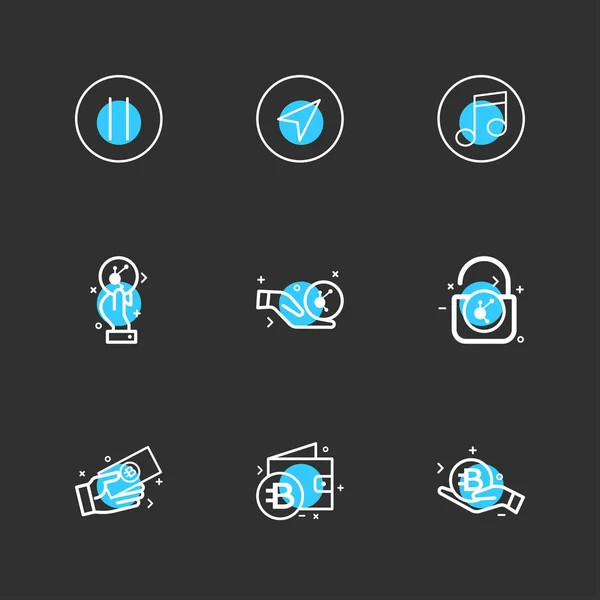 Ícones Ilustração Vetorial Plana Conjunto Ícones Aplicativos —  Vetores de Stock