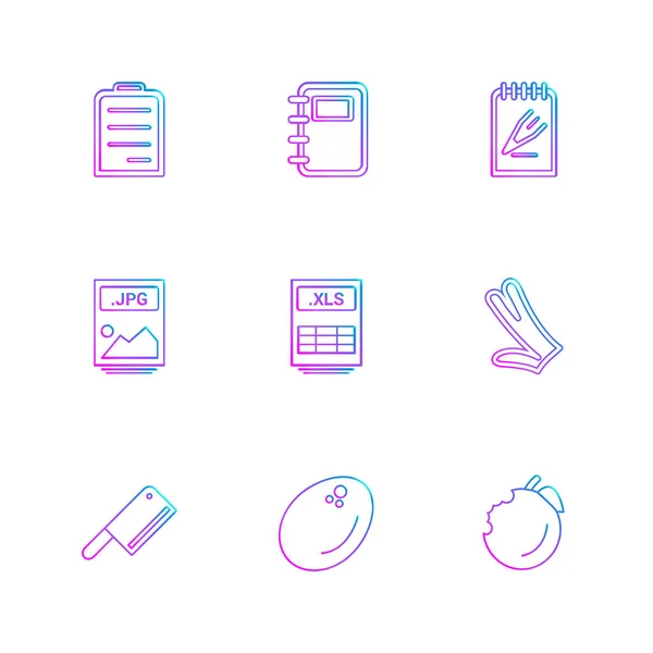 Iconos Aplicación Vector Plano Minimalista — Vector de stock