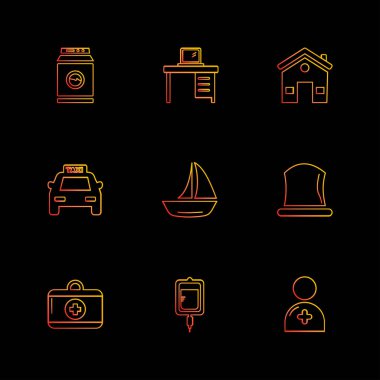 iş simgeleri kümesi, vektör illüstrasyonu 