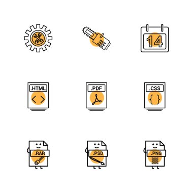 düz vektör çizim simgeler, App simgelerin ayarlamak   