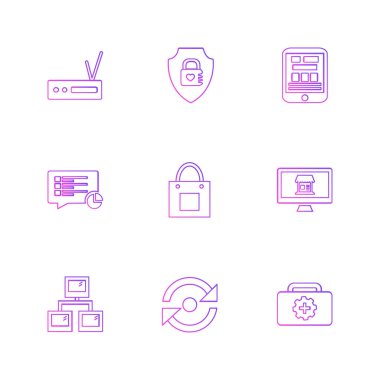 minimalist düz vektör app simgeleri 