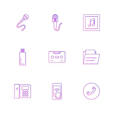 Farklı minimalist düz vektör app simgeleri