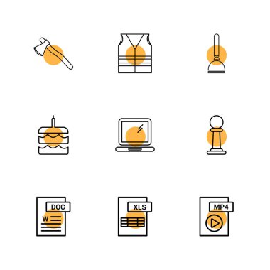 Beyaz arka plan üzerinde renkli minimalist düz vektör app simgeleri