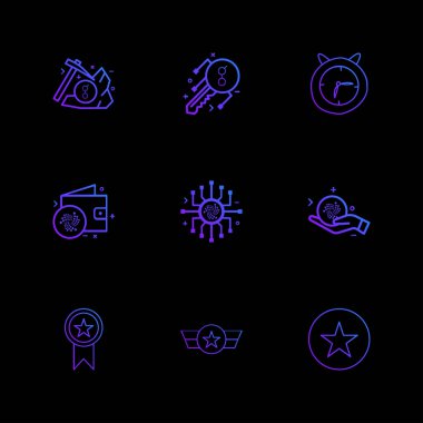 minimalist düz vektör app simgeler siyah arka plan üzerine