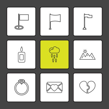 Farklı minimalist düz vektör app simgeleri