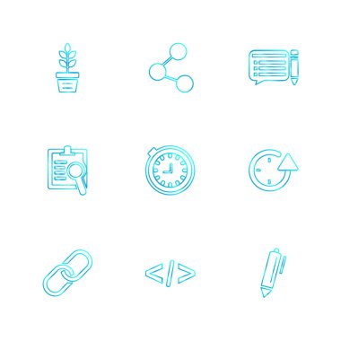 farklı minimalist düz vektör app simge kümesi