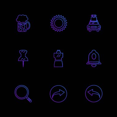 Minimalist düz app simgeler, vektör çizim dijital cihazlar için