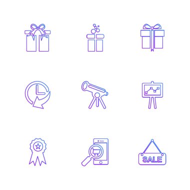 Minimalist düz app simgeler, vektör çizim dijital cihazlar için