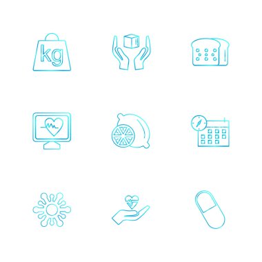 beyaz zemin üzerine minimalist düz app simgeleri