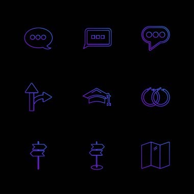 siyah arka plan üzerine minimalist düz app simgeleri