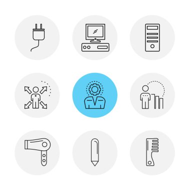 Beyaz arka plan ile Web sitesi simgeleri, vektör çizim