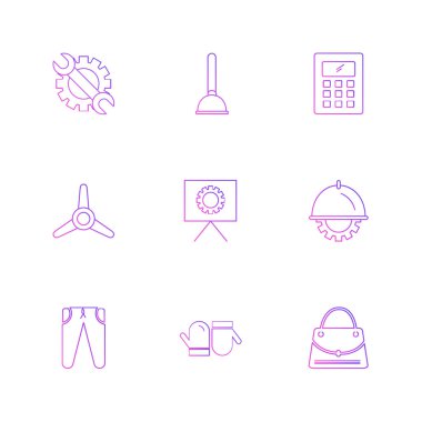 minimalist düz vektör app simgeleri beyaz arka plan üzerinde