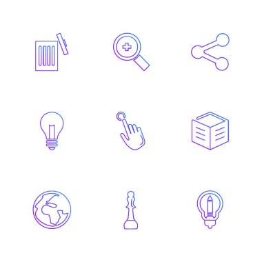 Beyaz arka plan üzerinde renkli minimalist düz vektör app simgeleri