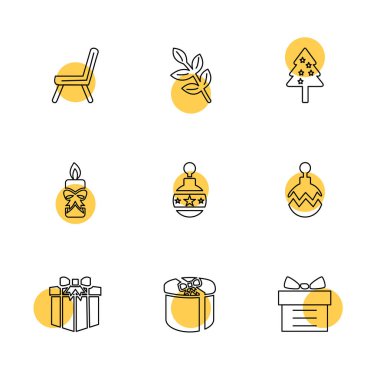 Noel web simgeler, vektör çizim 