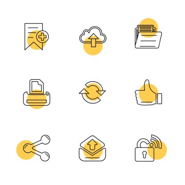 Beyaz arka plan üzerinde izole düz app simge kümesi