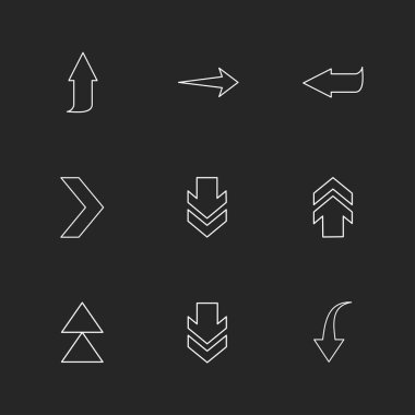 siyah arka plan üzerine minimalist düz app simgeleri