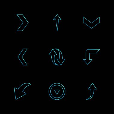 siyah arka plan üzerine minimalist düz app simgeleri