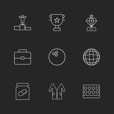 Minimalist düz app simgeler, vektör çizim dijital cihazlar için