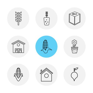 Beyaz arka plan üzerinde renkli minimalist düz app simgeleri