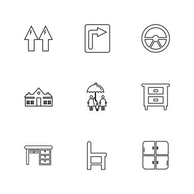 farklı minimalist düz vektör app simge kümesi