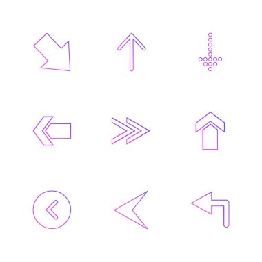 oklar yön işaretçiler yaratıcı simgeler ayarla, düz özel koleksiyon vektör