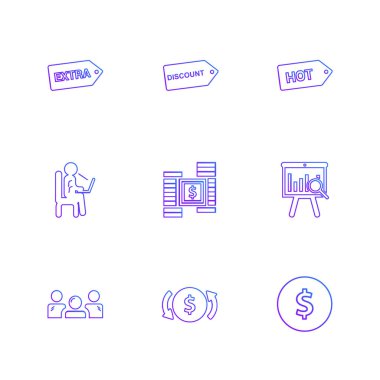 beyaz zemin üzerine minimalist düz app simgeleri