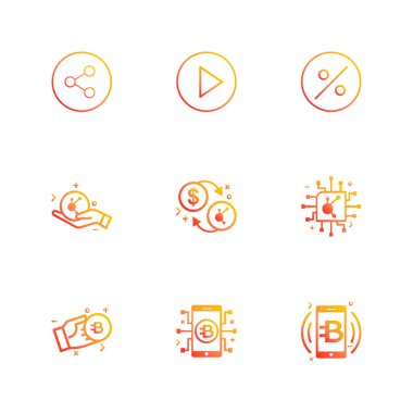 düz vektör çizim simgeler, App simgelerin ayarlamak   