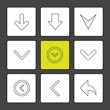 Beyaz arka plan üzerinde renkli minimalist düz vektör app simgeleri