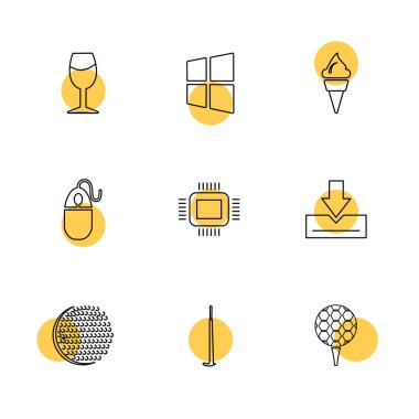 beyaz zemin üzerine minimalist düz app simgeleri