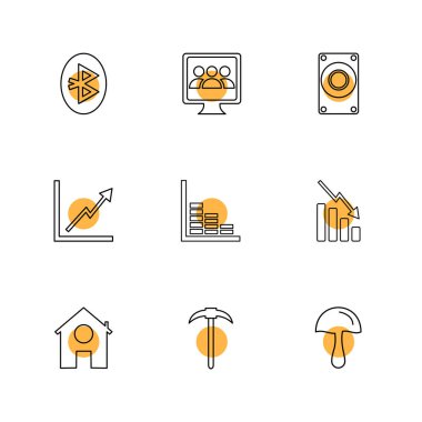 düz stil app simgeleri beyaz arka plan üzerinde renkli