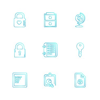 iş simgeleri kümesi, vektör illüstrasyonu 