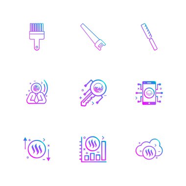 Beyaz arka plan üzerinde izole minimalist düz app simgeleri