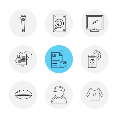 beyaz zemin üzerine minimalist düz app simgeleri