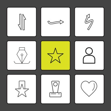 Beyaz arka plan üzerinde izole minimalist düz app simgeleri