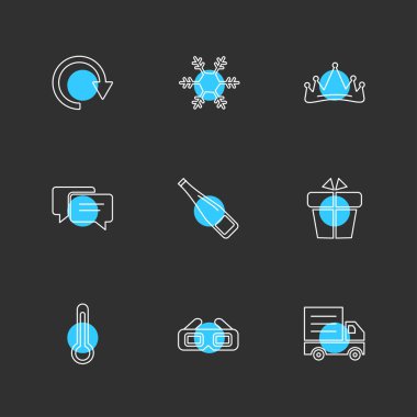Farklı minimalist düz vektör app simgeleri           