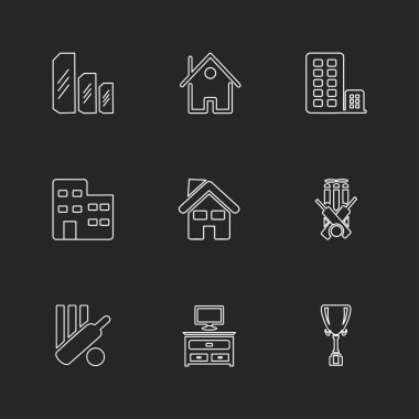 siyah arka plan üzerine minimalist düz app simgeleri