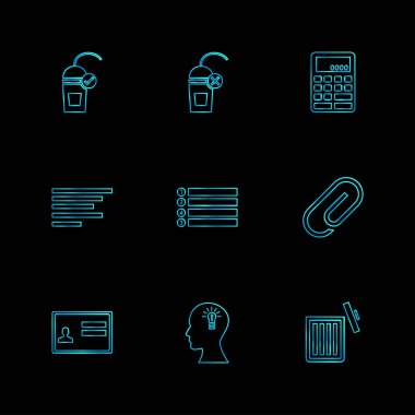 Minimalist düz app simgeler, vektör çizim dijital cihazlar için