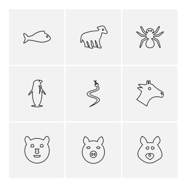 gri arka plan üzerinde izole minimalist düz app simgeleri