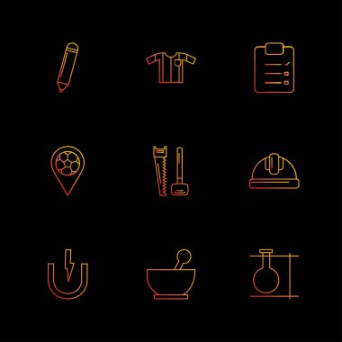 siyah arka plan üzerine minimalist düz app simgeleri