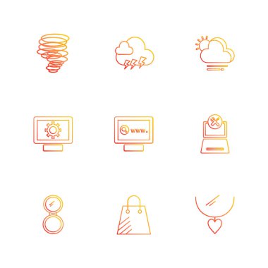 düz vektör çizim simgeler, beyaz arka plan üzerinde simgelerin ayarlamak 