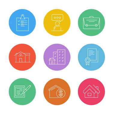 farklı minimalist düz vektör app simge kümesi