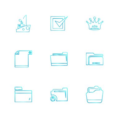 iş simgeleri kümesi, vektör illüstrasyonu 