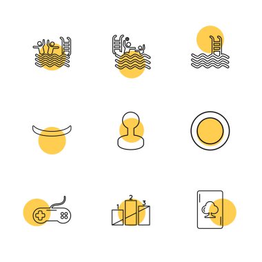 farklı minimalist düz vektör app simge kümesi