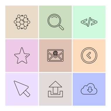 Beyaz arka plan üzerinde izole düz app simge kümesi