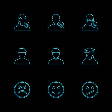 siyah arka plan üzerine minimalist düz app simgeleri