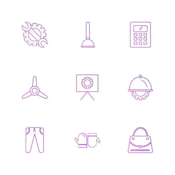 Iconos Aplicación Vector Plano Minimalista Sobre Fondo Blanco — Archivo Imágenes Vectoriales