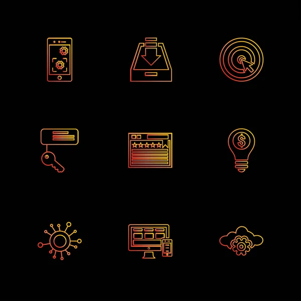 Conjunto Varios Iconos Aplicaciones Vectoriales — Vector de stock