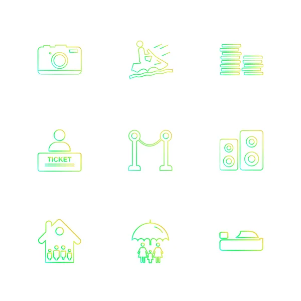 Iconos Ilustración Vectores Planos Conjunto Iconos Aplicaciones — Vector de stock