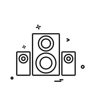 multimedya ses sistemi düz vektör çizim